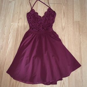 Red lace dress